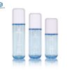 KY-CLRBLUE-SET - Bộ chai dưỡng da PETG trong suốt nền xanh, nắp bơm cho serum dưỡng trắng