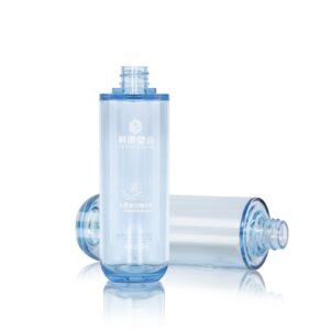 KY-CLRBLUE-SET - Bộ chai dưỡng da PETG trong suốt nền xanh, nắp bơm cho serum dưỡng trắng