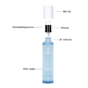 KY-PETGTB-3080 - Bộ Chai Dưỡng Da PETG Trong Xanh Nhạt 30ml-80ml (Nắp Bơm)