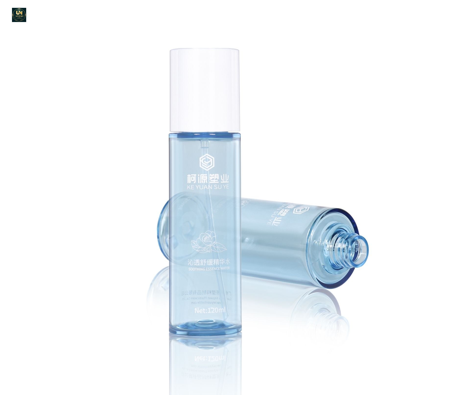 KY-TBSE80120 - Bộ chai bơm dưỡng da xanh trong suốt 80ml/100ml/120ml