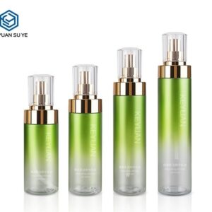 KY002 - Chai Dưỡng Da PET Cao Cấp Gradient Xanh Lá, Vòi Bơm Lotion Mạ Vàng