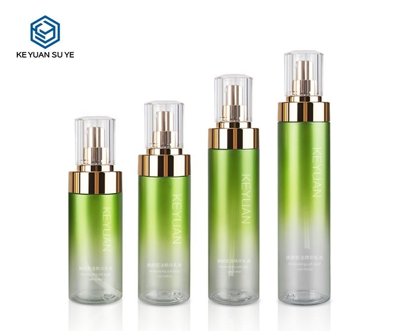 KY002 - Chai Dưỡng Da PET Cao Cấp Gradient Xanh Lá, Vòi Bơm Lotion Mạ Vàng