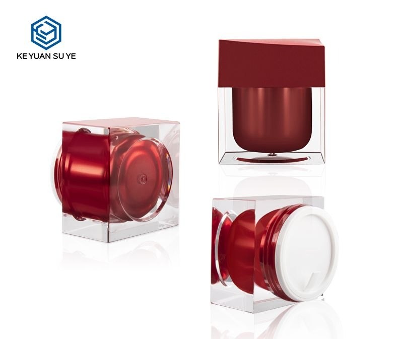 KY010AJ - Hũ Kem Acrylic Cao Cấp 50ml/100ml, Nắp Đôi Sang Trọng