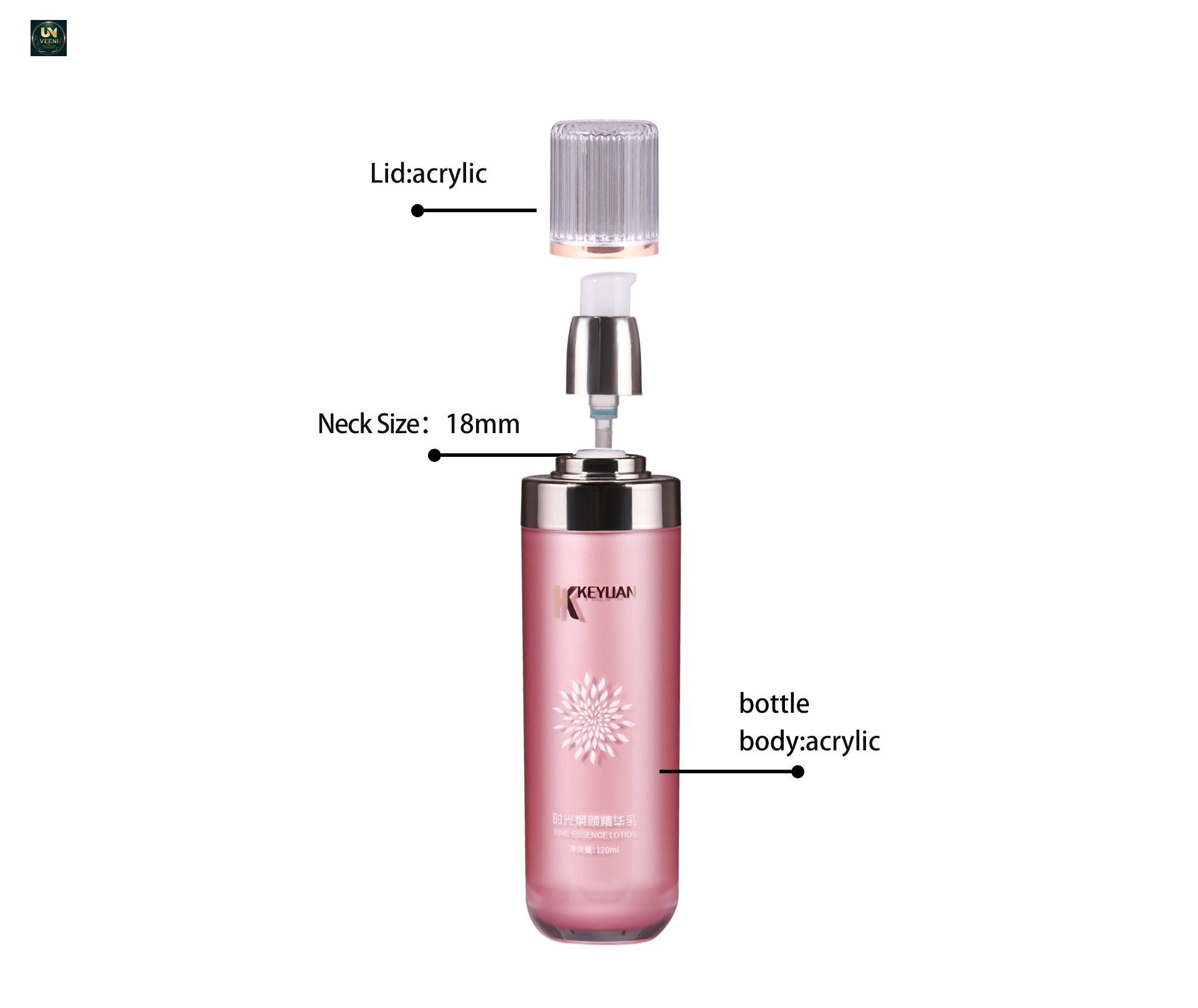 KY016 - Hũ Kem Dưỡng Acrylic Cao Cấp Màu Hồng 30g/50g