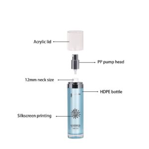 KY018 - Bộ Chai Lọ Acrylic Cao Cấp Đựng Serum & Kem Dưỡng Màu Xanh Sang Trọng