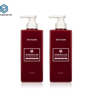 KY018 - Chai nhựa PET 450ml màu đỏ bóng đựng sữa tắm, dầu gội, dầu xả