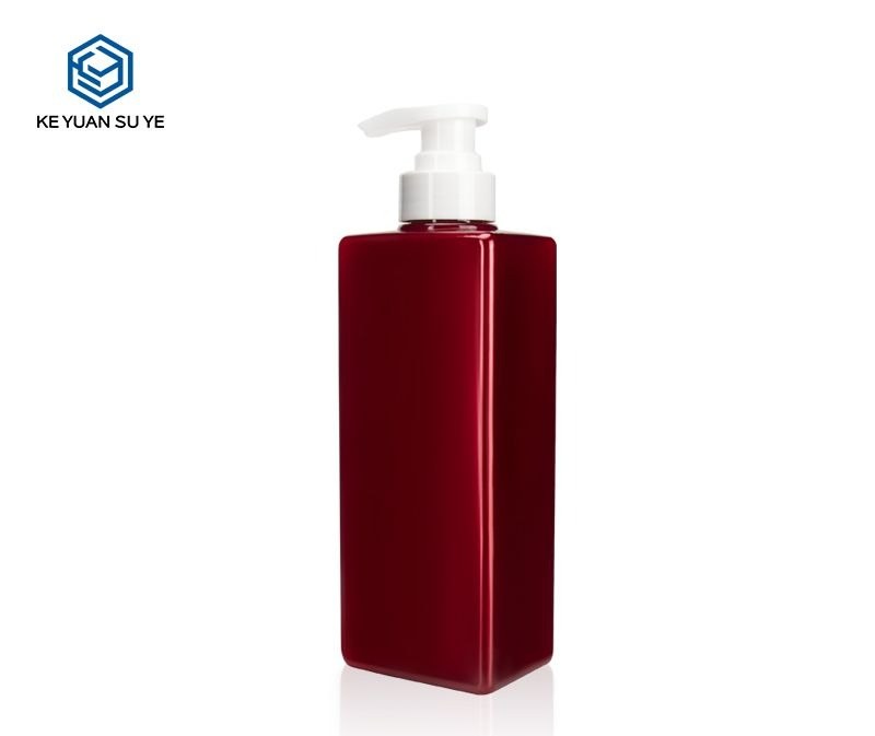 KY018 - Chai nhựa PET 450ml màu đỏ bóng đựng sữa tắm, dầu gội, dầu xả