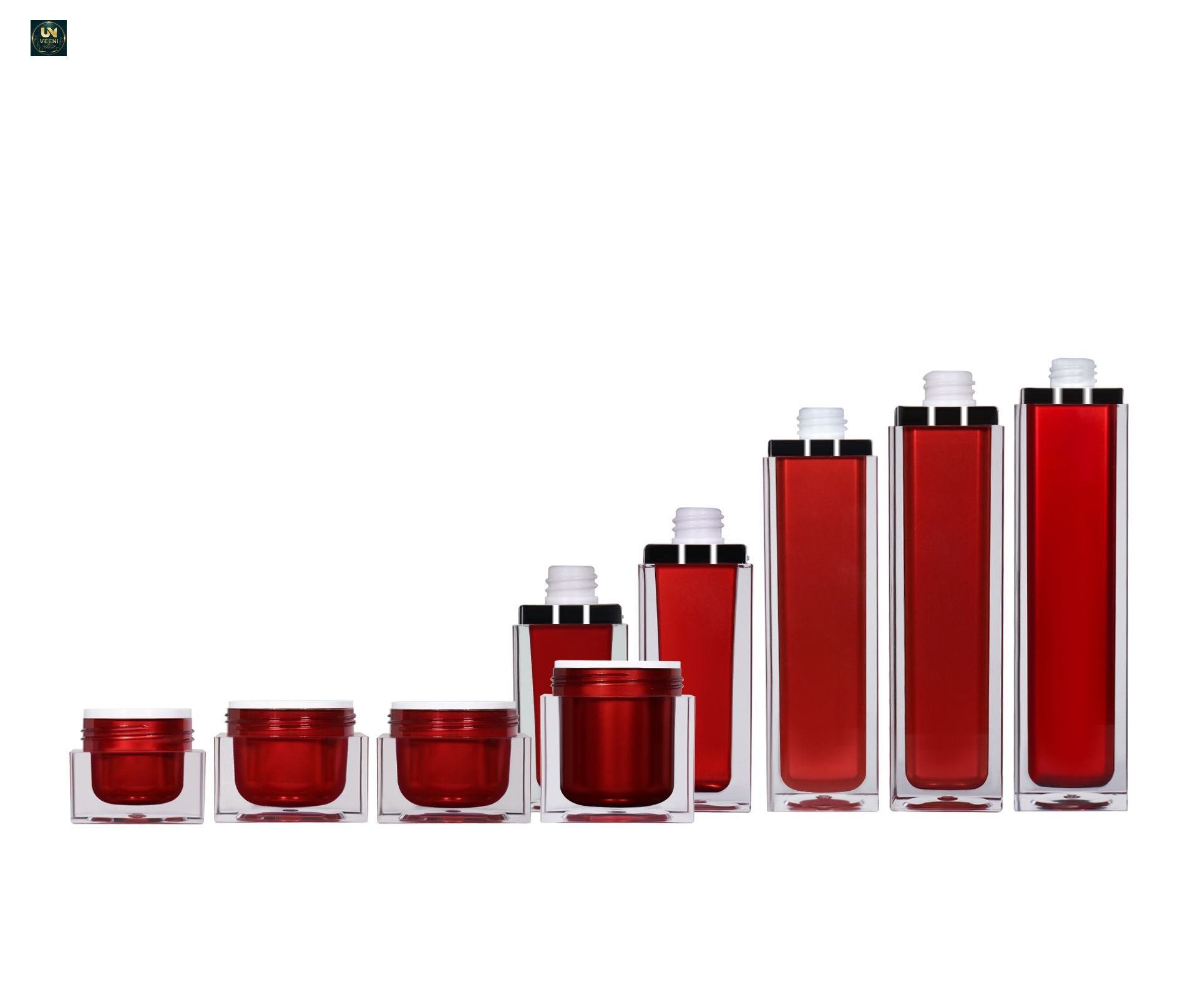 KY020 - Chai Xịt Dưỡng Acrylic Sang Trọng Màu Đỏ Kèm Hũ Kem Nắp Đặc Biệt