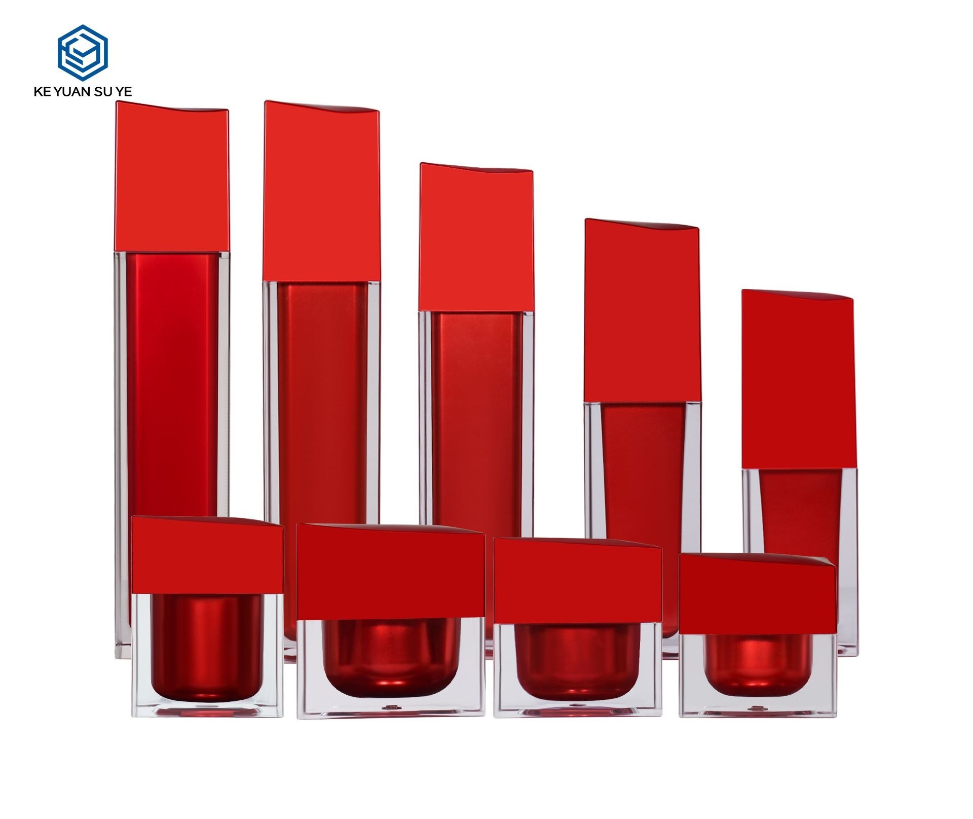 KY020 - Chai Xịt Dưỡng Acrylic Sang Trọng Màu Đỏ Kèm Hũ Kem Nắp Đặc Biệt