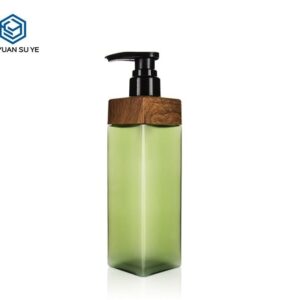 KY021 - Chai Nhựa PET Bơm Lotion 350ml Dáng Vuông, Cổ Viền Vân Gỗ