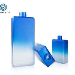 KY022-1 - Chai Nhua PETG Vuong Gradient Xanh Duong Dung Sua Tam Nam 250ml/350ml/500ml