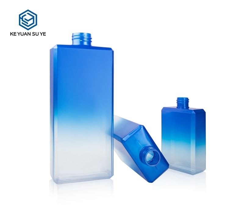 KY022-1 - Chai Nhua PETG Vuong Gradient Xanh Duong Dung Sua Tam Nam 250ml/350ml/500ml