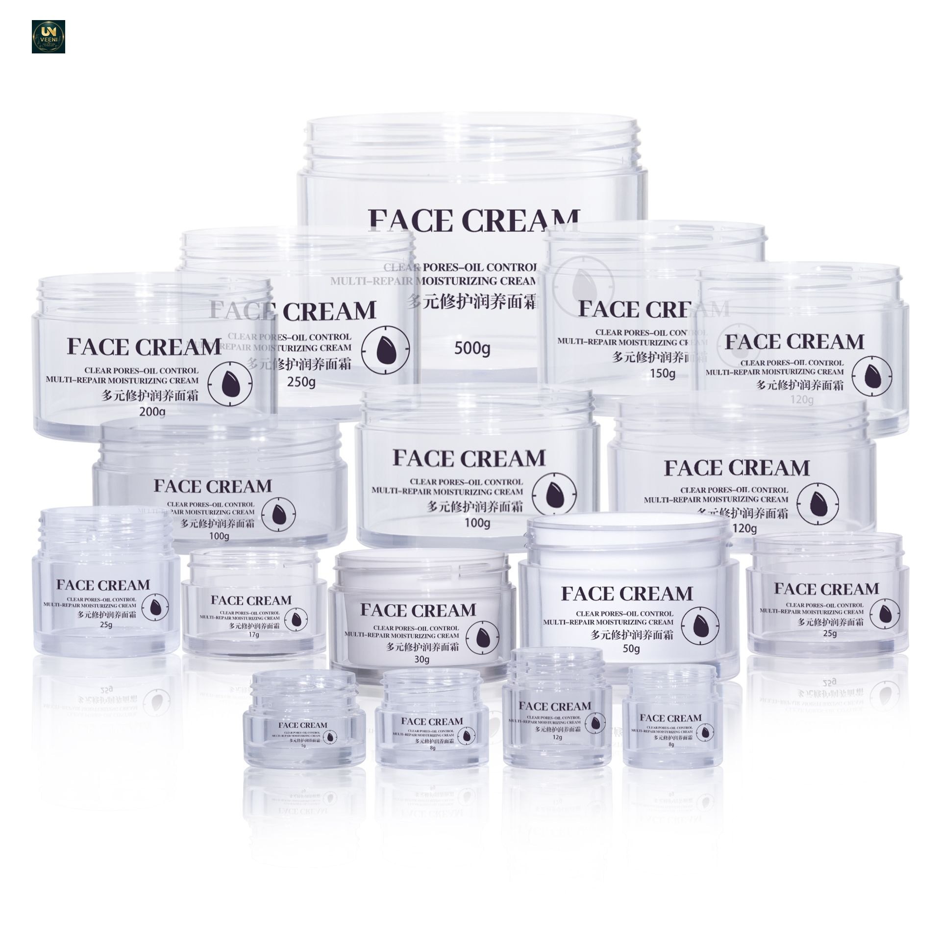 KY052-13 - Hu Kem My Pham 2 Lop Trong Suot Cao Cap 5-500ml