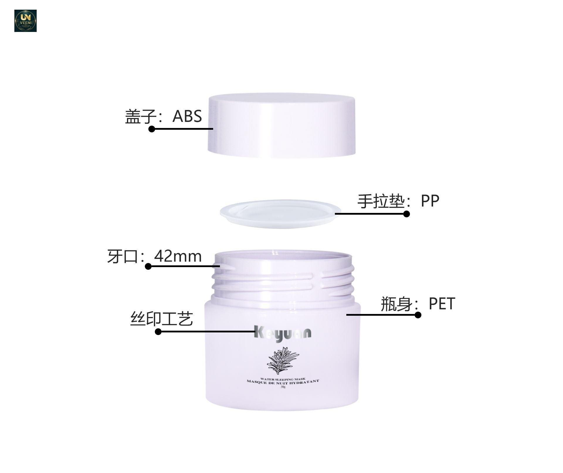 KY052-5PJ - Hũ Kem Nhựa Trắng Dung Tích Nhỏ 5-30ml