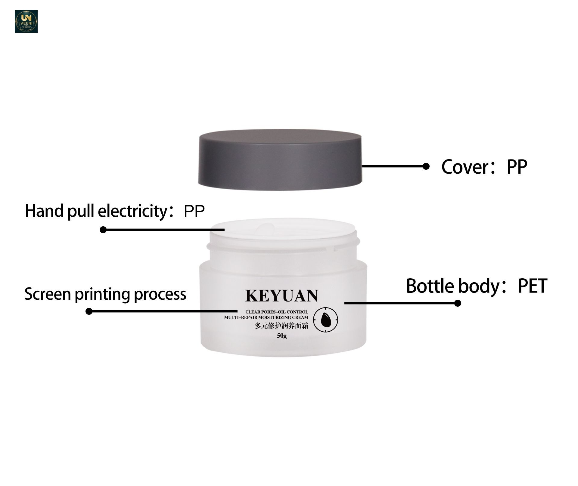 KY052-6PJ - Hu Kem Duong Mini Nhua PET Be Mat Nham, Nap Xam