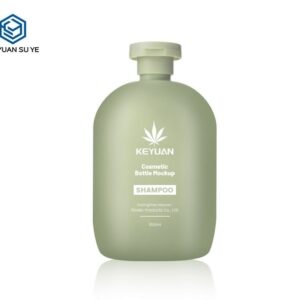 KY053 - Chai Nhua HDPE Dung Dau Goi/Sua Tam Mau Xanh 350ml, Nap Bat, Hieu Ung Soft-Touch