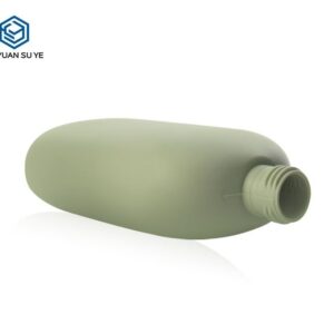 KY053 - Chai Nhua HDPE Dung Dau Goi/Sua Tam Mau Xanh 350ml, Nap Bat, Hieu Ung Soft-Touch