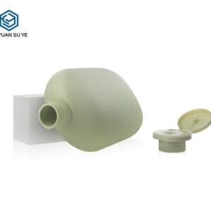 KY053 - Chai Nhua HDPE Dung Dau Goi/Sua Tam Mau Xanh 350ml, Nap Bat, Hieu Ung Soft-Touch