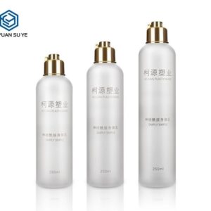 KY058 - Chai Nhua PET Nap Disco Ma UV Bac/Vang, Be Mat Mo Trong Suot, Dung Tich 180-250ml (Lotion, Gel, Nuoc Rua Tay Khach San)