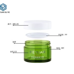 KY059-4PJ - Hu kem my pham nhua PET 50g mau xanh la