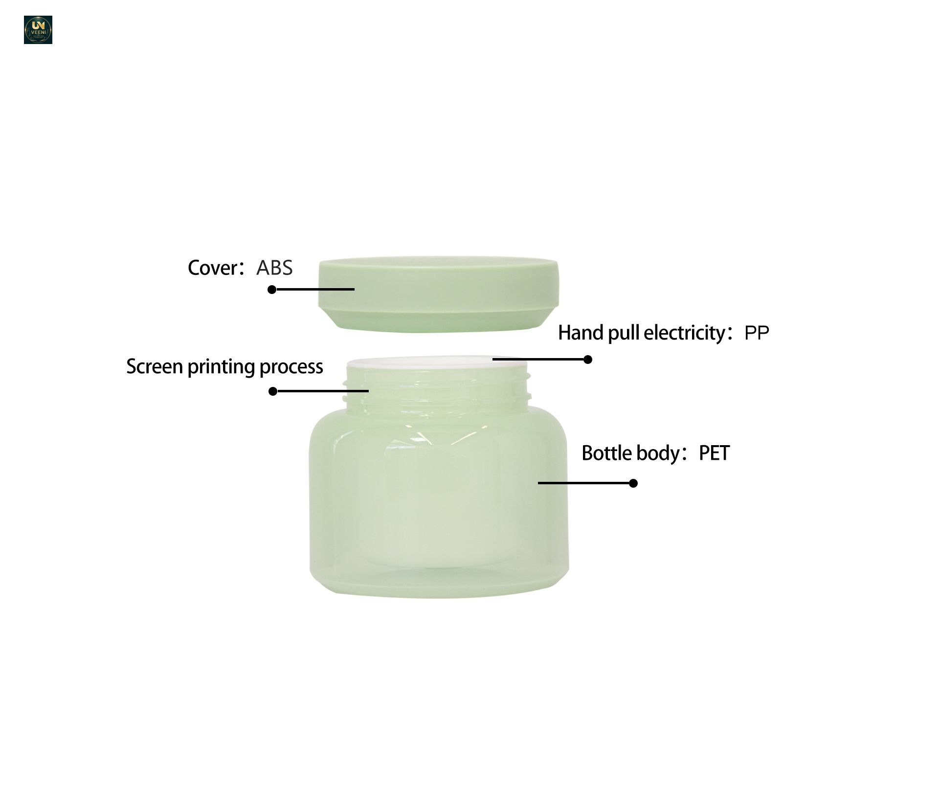 KY060-1PJ - Hu Kem My Pham Nhua PET Cao Cap 50ml/100ml Tuy Chinh