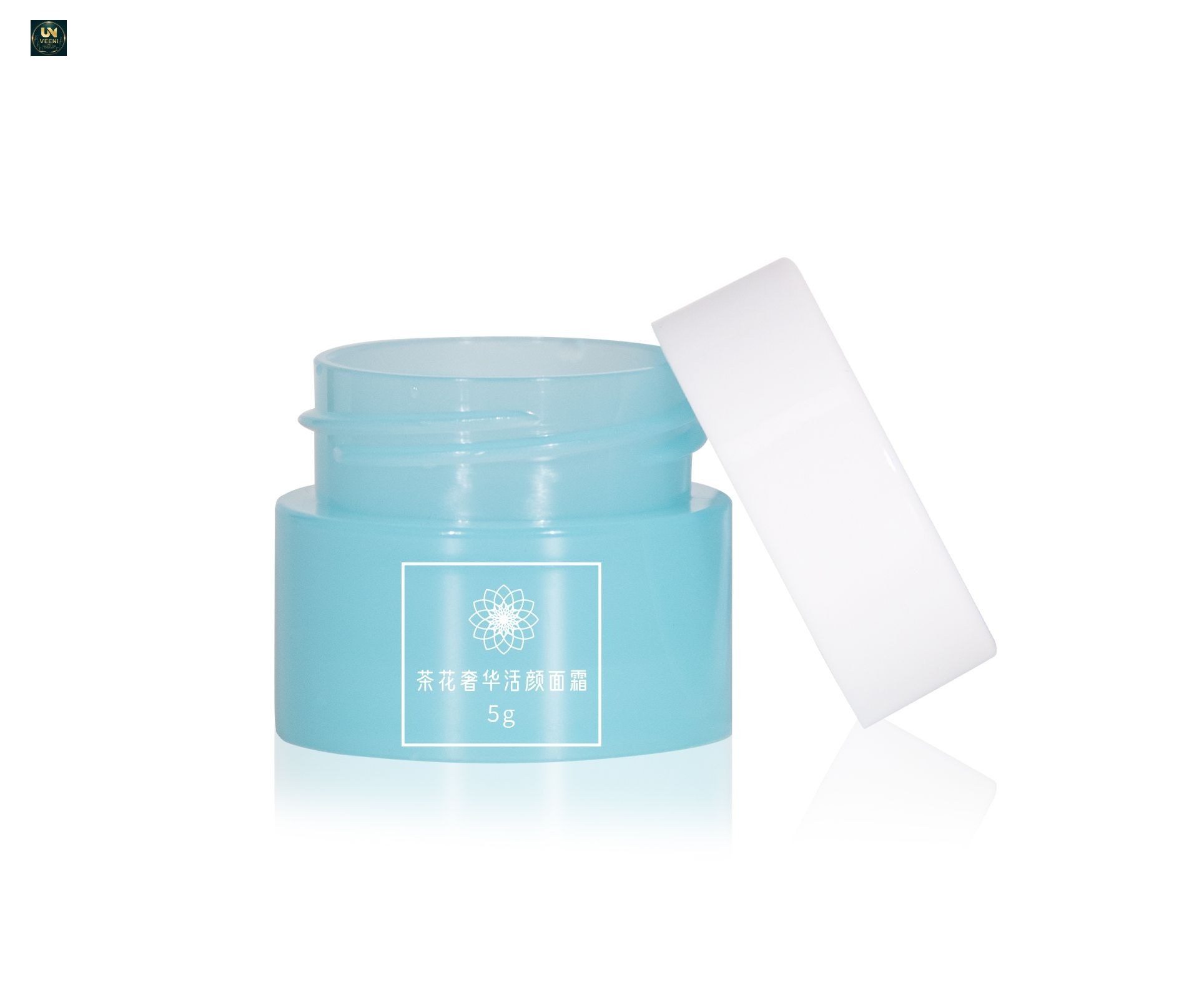 KY065PJ - Hũ Kem Mắt Nhựa PP 5ml Màu Xanh Nắp Vặn Trắng