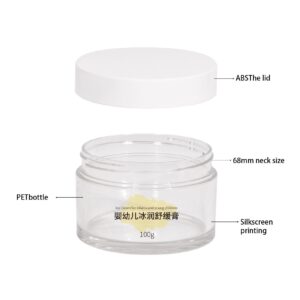 KY073PJ - Hu Kem Duong Da Nhua PET 100g Trong Suot, Nap Van