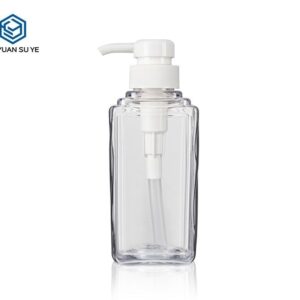 KY074 - Chai nhựa PET trong suốt vân sọc 300ml đựng dầu gội, dầu xả, sữa tắm