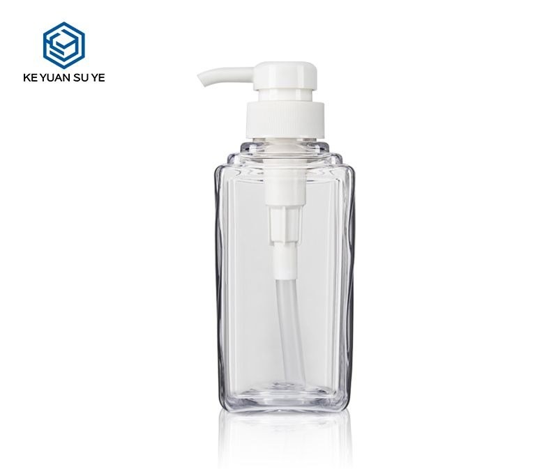 KY074 - Chai nhựa PET trong suốt vân sọc 300ml đựng dầu gội, dầu xả, sữa tắm