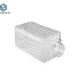 KY074 - Chai nhựa PET trong suốt vân sọc 300ml đựng dầu gội, dầu xả, sữa tắm