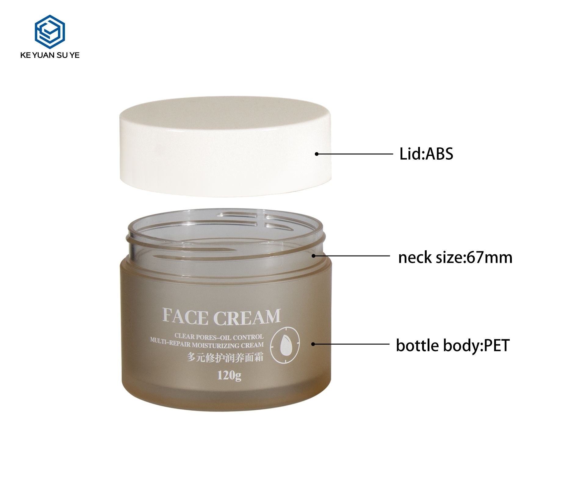 KY075-1 - Hũ Kem Nhựa Hai Lớp Cao Cấp, Nắp Vặn Trắng Cao, 25g/50g/100g/120g