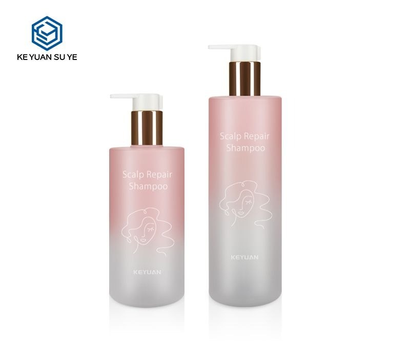 KY089 - Chai Nhua PET Gradient Hong Dung Dau Goi, Dau Xa Da Kich Co 200-500ml