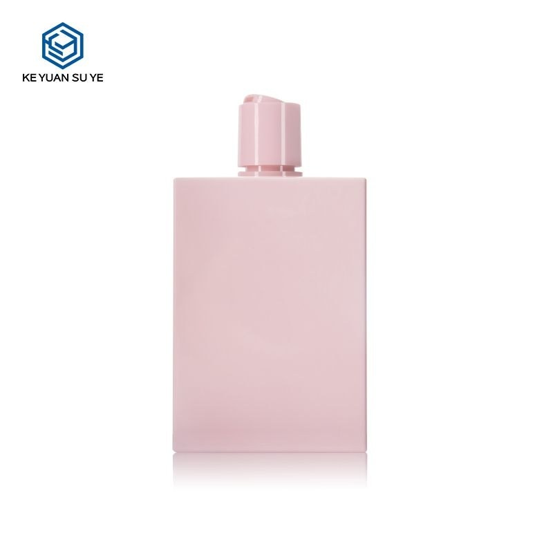 KY108-2 - Chai Xịt Nước Hoa Vuông PETG Cao Cấp 300ml Vai Bằng Màu Hồng