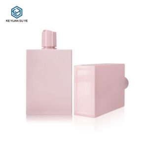 KY108-2 - Chai Xịt Nước Hoa Vuông PETG Cao Cấp 300ml Vai Bằng Màu Hồng