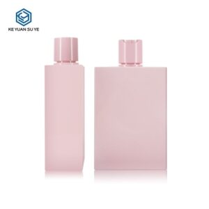 KY108-2 - Chai Xịt Nước Hoa Vuông PETG Cao Cấp 300ml Vai Bằng Màu Hồng