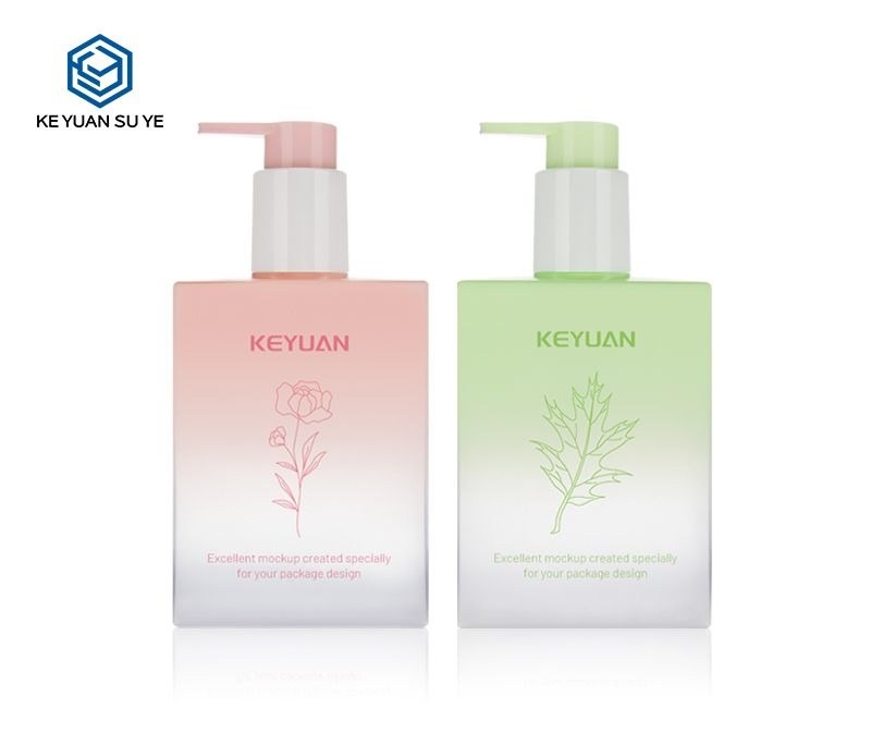 KY108 - Chai Nhựa PETG Vuông 200ml Màu Gradient Hồng - Xanh