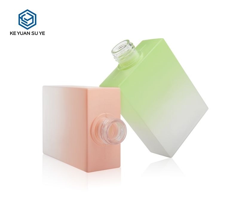 KY108 - Chai Nhựa PETG Vuông 200ml Màu Gradient Hồng - Xanh