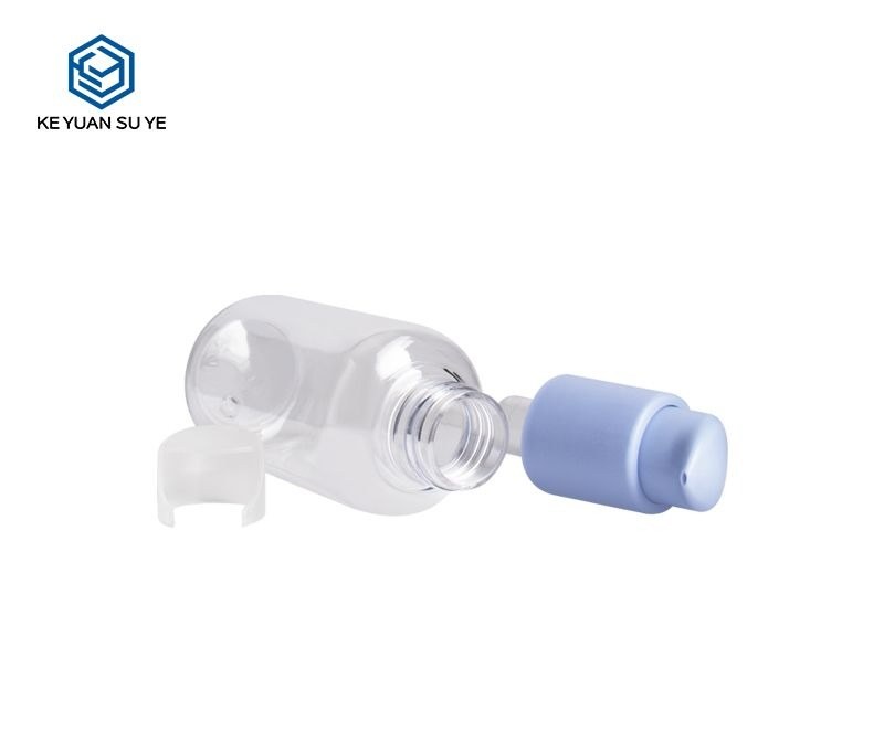 KY155 - Chai Nhựa PET 100ml Đựng Sữa Dưỡng Ẩm, Vòi Bơm Lotion Xanh Kèm Nắp Che