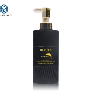 KY186 - Chai nhua PET vai bet 550ml cao cap voi voi bom lotion mau vang
