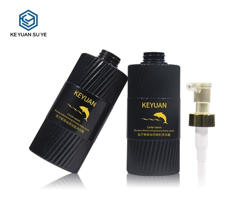 KY186 - Chai nhua PET vai bet 550ml cao cap voi voi bom lotion mau vang