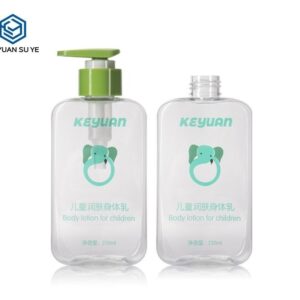KY189 - Chai Nhựa PET Dẹt Trong Suốt 250ml/380ml Dùng Kèm Vòi Bơm