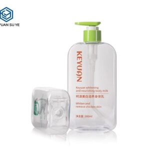 KY189 - Chai Nhựa PET Dẹt Trong Suốt 250ml/380ml Dùng Kèm Vòi Bơm