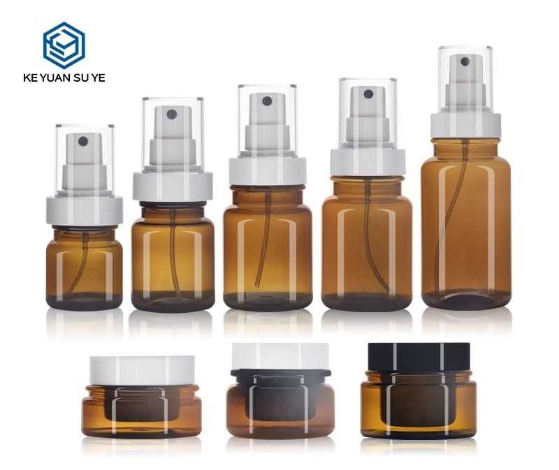 KY195-1 - Chai Lotion Nhựa Màu Hổ Phách Vòi Bơm/Xịt 50-150ml