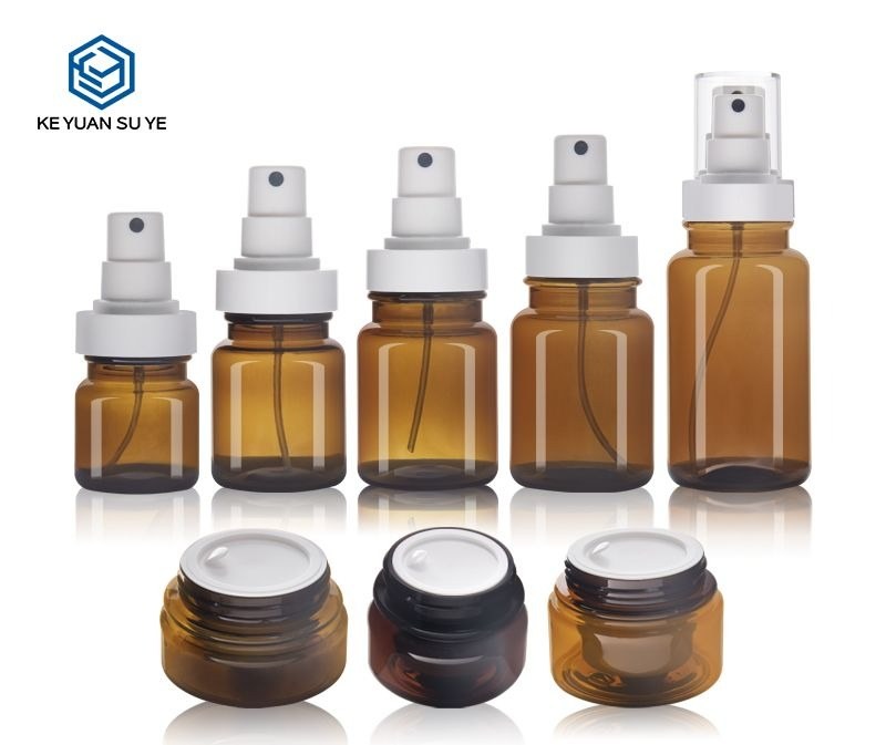 KY195-1 - Chai Lotion Nhựa Màu Hổ Phách Vòi Bơm/Xịt 50-150ml