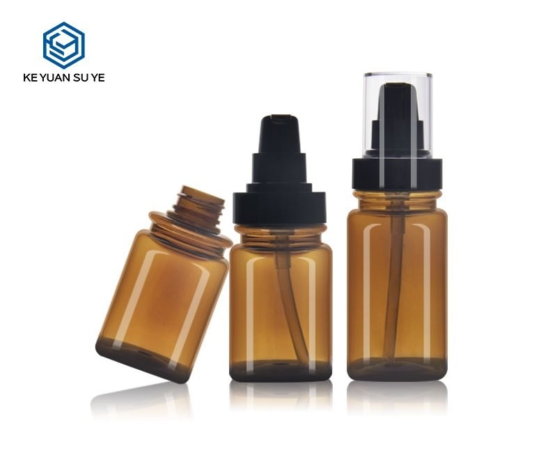 KY195-2 - Chai Nhựa PET Màu Hổ Phách Đựng Toner/Lotion Kèm Vòi Bơm, 20-120ml