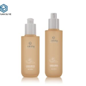 KY201-1 - Bộ Chai Dưỡng Da Cao Cấp Màu Cam Vòi Bơm Lotion Và Chai Nhỏ Giọt