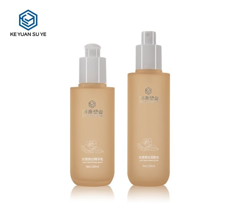 KY201-1 - Bộ Chai Dưỡng Da Cao Cấp Màu Cam Vòi Bơm Lotion Và Chai Nhỏ Giọt