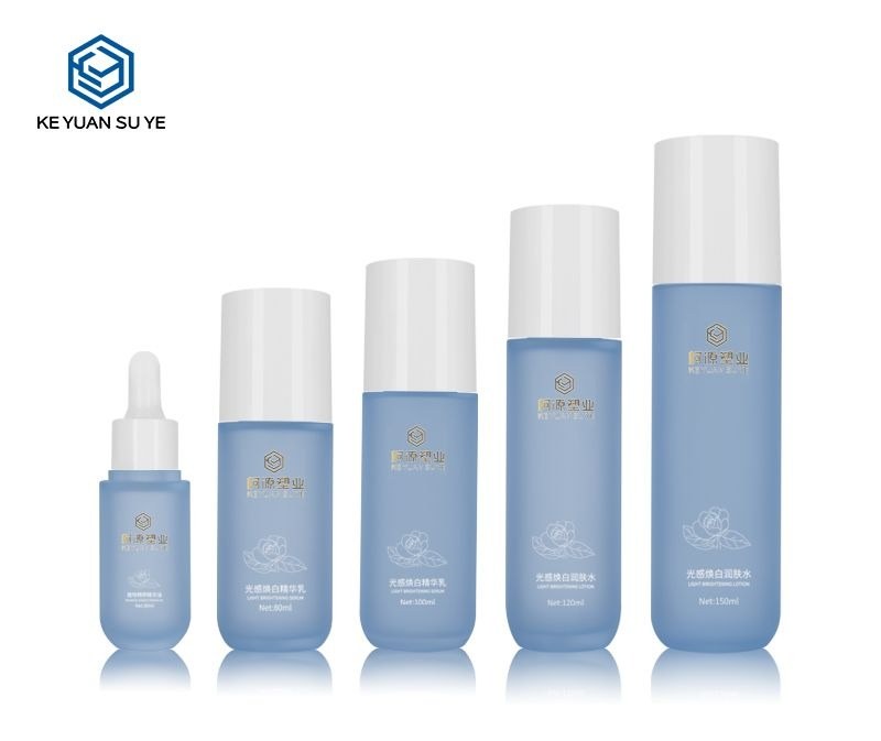 KY201-1 - Chai Dưỡng Da PETG Xanh Mờ Cao Cấp, Vai Bằng Đáy Tròn 30-150ml