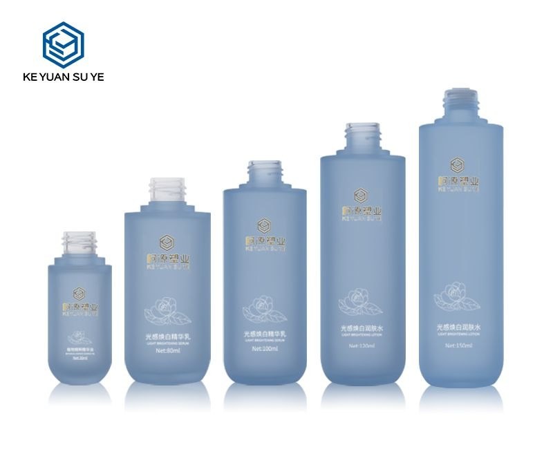 KY201-1 - Chai Dưỡng Da PETG Xanh Mờ Cao Cấp, Vai Bằng Đáy Tròn 30-150ml