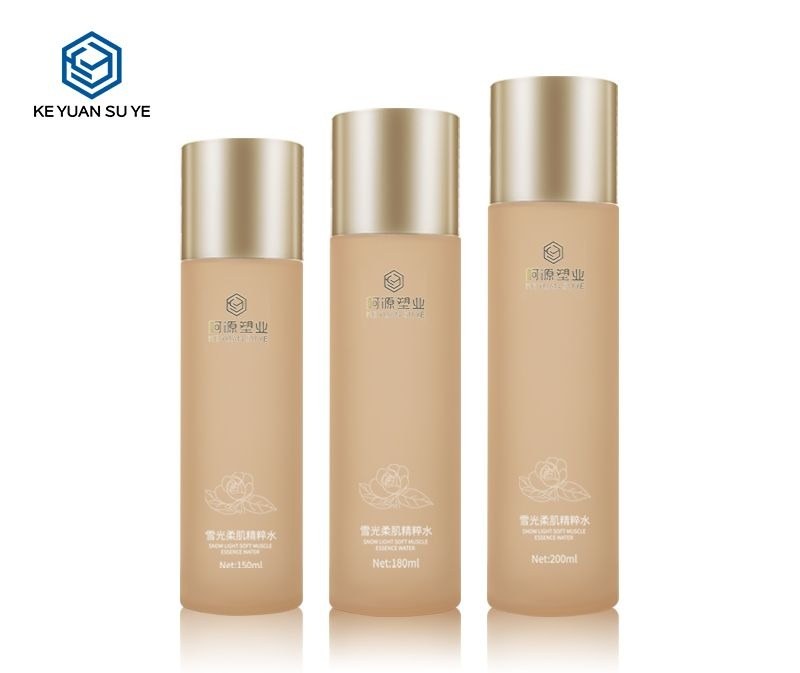 KY201-3 - Bộ Chai Dưỡng Da Cao Cấp PETG Nắp Vàng, Vòi Bơm Lotion
